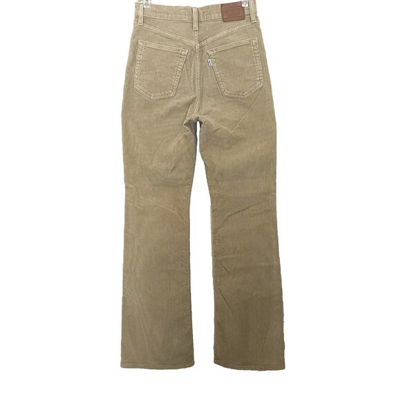 Levi's Ribcage Boot Corduroy Pants Jeans Women's 27 Camel Tan Stretch High Rise - Picture 4 of 13